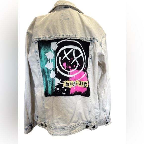 Upcycled Blink 182 Distressed Jean Jacket #231
